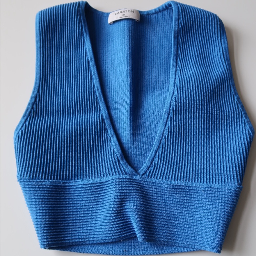 Blue Babaton sculpt knit tank
